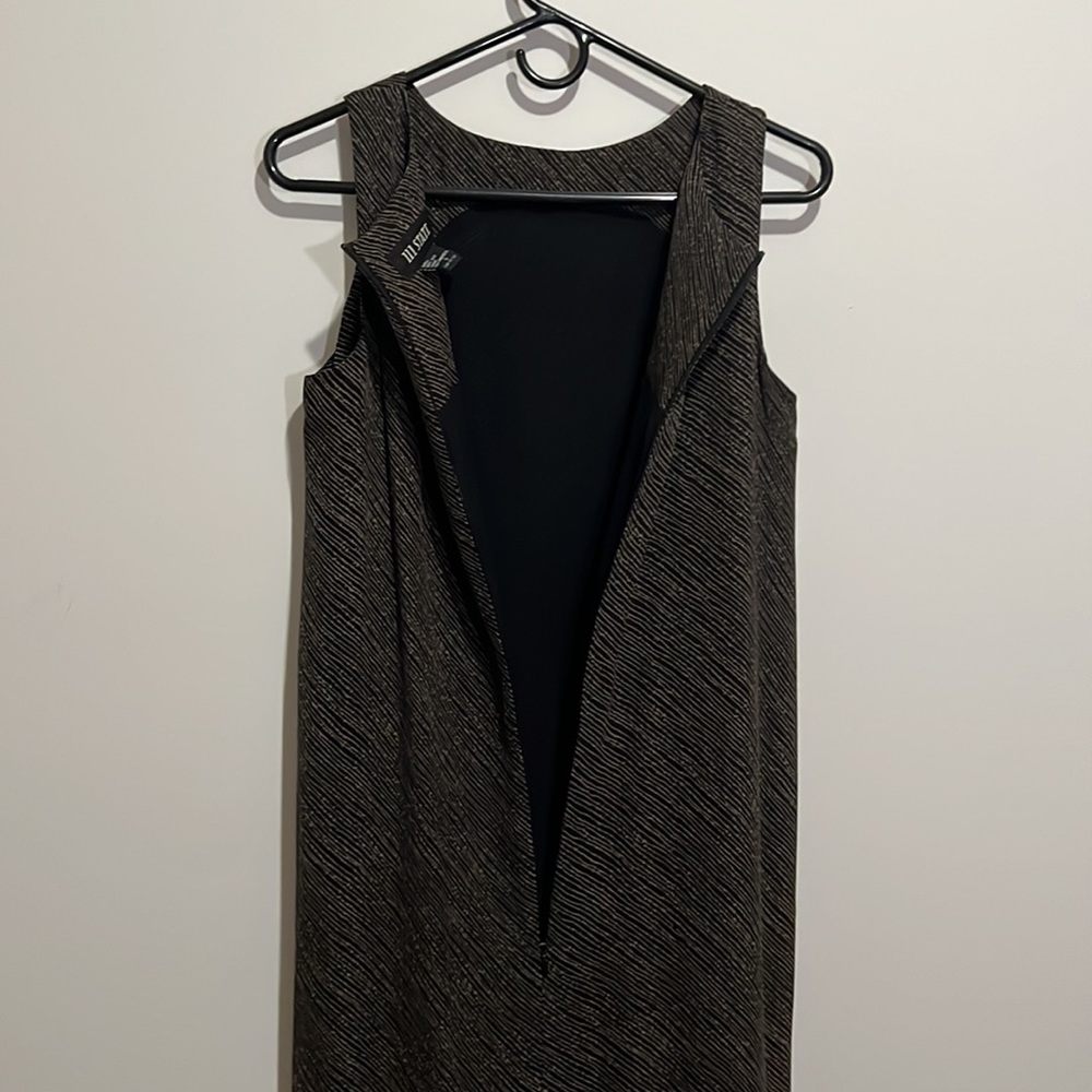 111 state striped printed 100% silk maxi dress - black/gold - size S - Picture 3 of 9